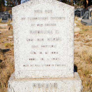 MERWE Magdalena E., van der nee MOSTERT 1884-1947