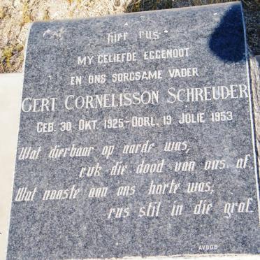 SCHREUDER Gert Cornelisson 1925-1953