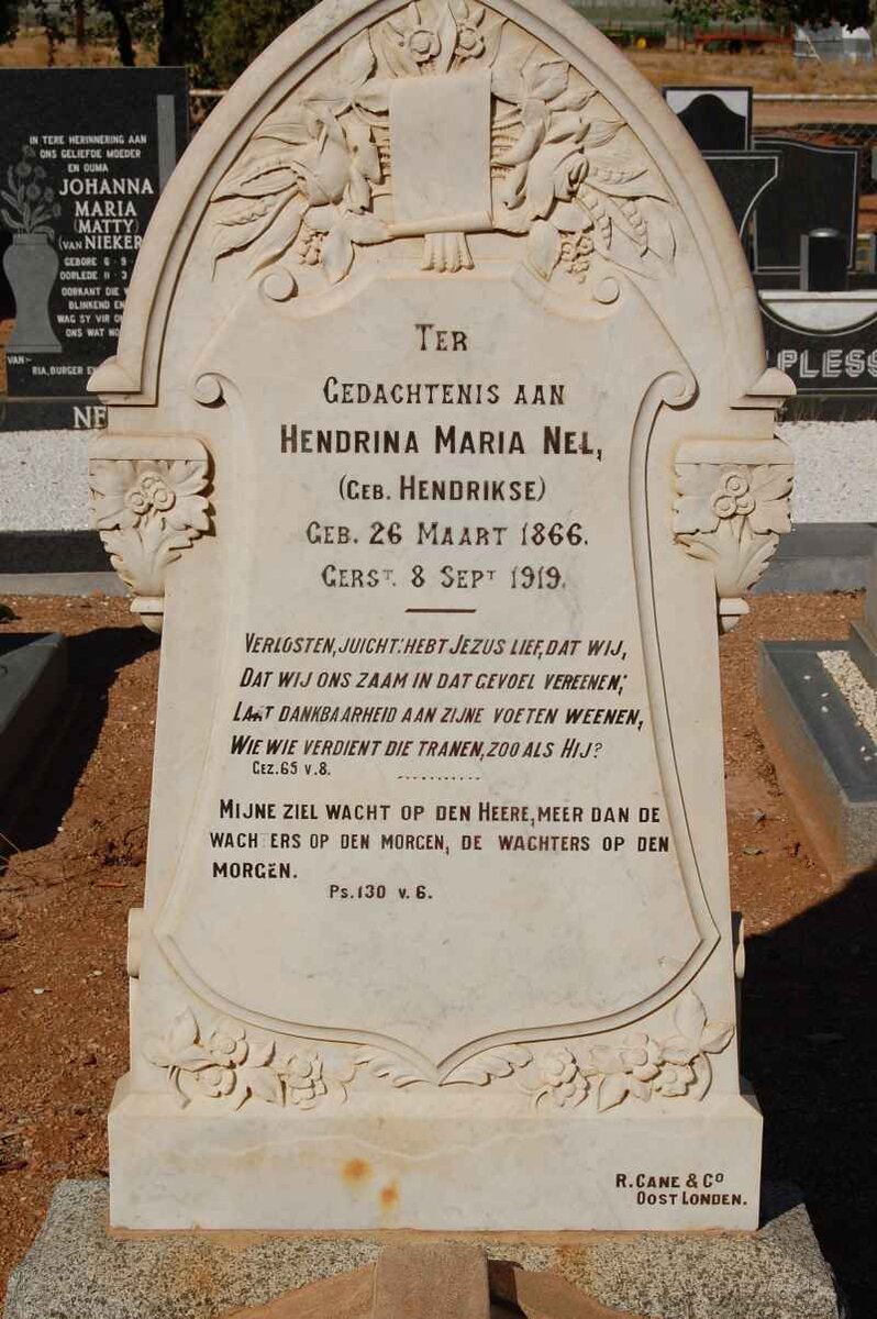 NEL Hendrina Maria nee HENDRIKSE 1866-1919