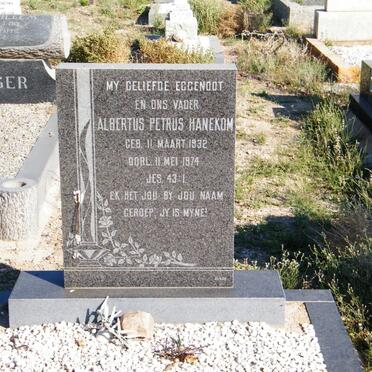 HANEKOM Albertus Petrus 1932-1974