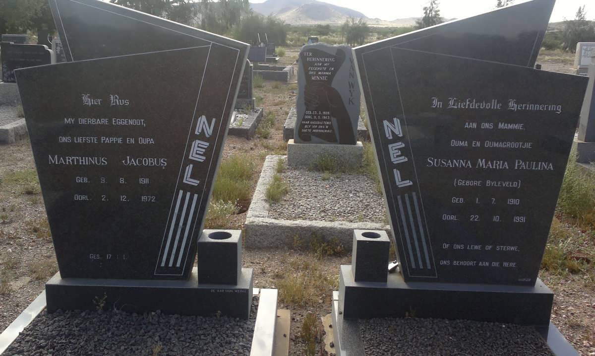 NEL Marthinus Jacobus 1911-1972 &amp; Susanna Maria Paulina BYLEVELD 1910-1991