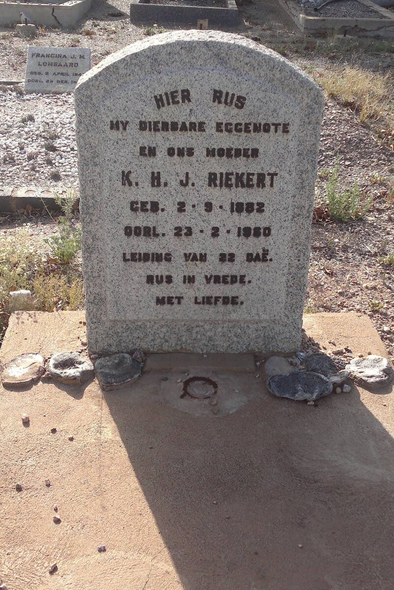 RIEKERT K.H.J. 1882-1960