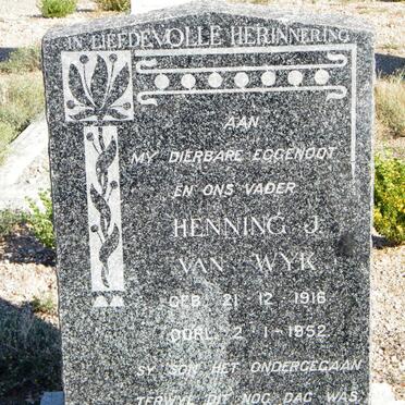WYK Henning J., van 1916-1952
