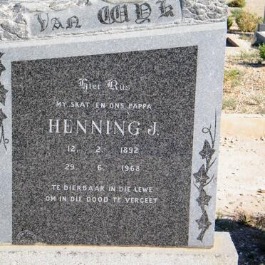 WYK Henning J., van 1892-1968 :: VAN WYK Johanna Carolina Francina 1899-1979