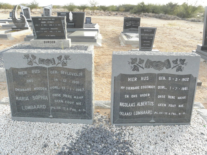 LOMBAARD Nicolaas Albertus 1902-1961 &amp; Maria Sophia BYLEVELD 1901-1967