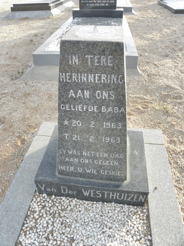 WESTHUIZEN Baba, van der 1963-1963