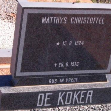 KOKER Matthys Christoffel, de 1924-1976