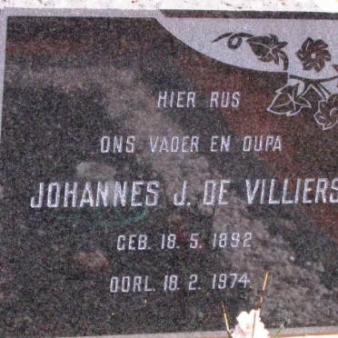 VILLIERS Johannes J., de 1892-1974