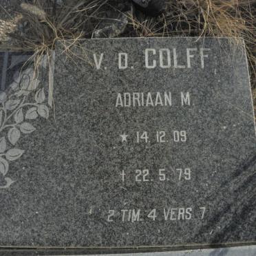 COLFF Adriaan M., v.d. 1909-1979