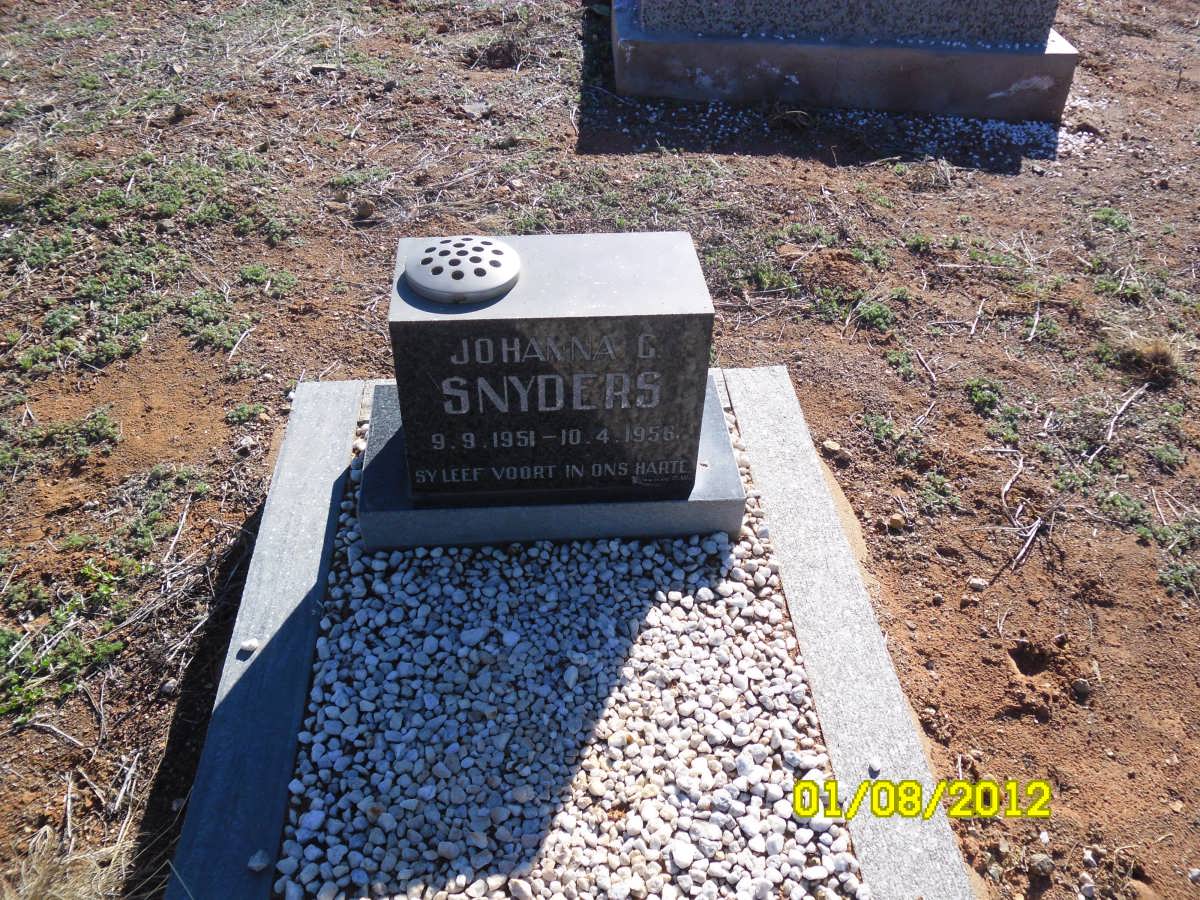 SNYDERS Johanna G. 1951-1956