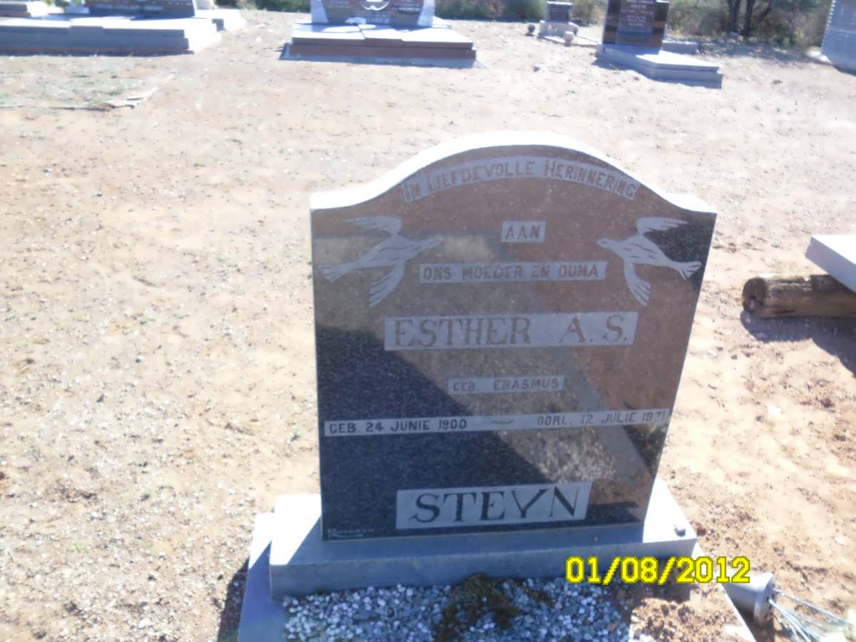 STEYN Esther A.S. nee ERASMUS 1900-1971