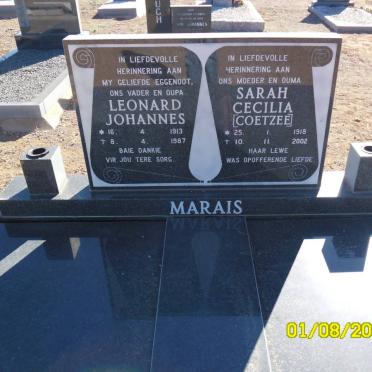 MARAIS Leonard Johannes 1913-1987 &amp; Sarah Cecilia COETZEE 1918-2002