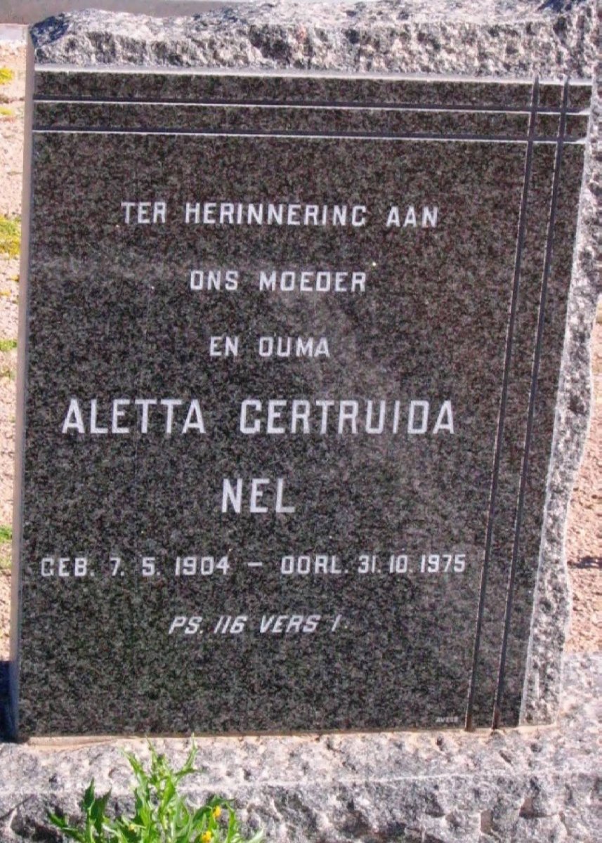 NEL Aletta Gertruida 1904-1975