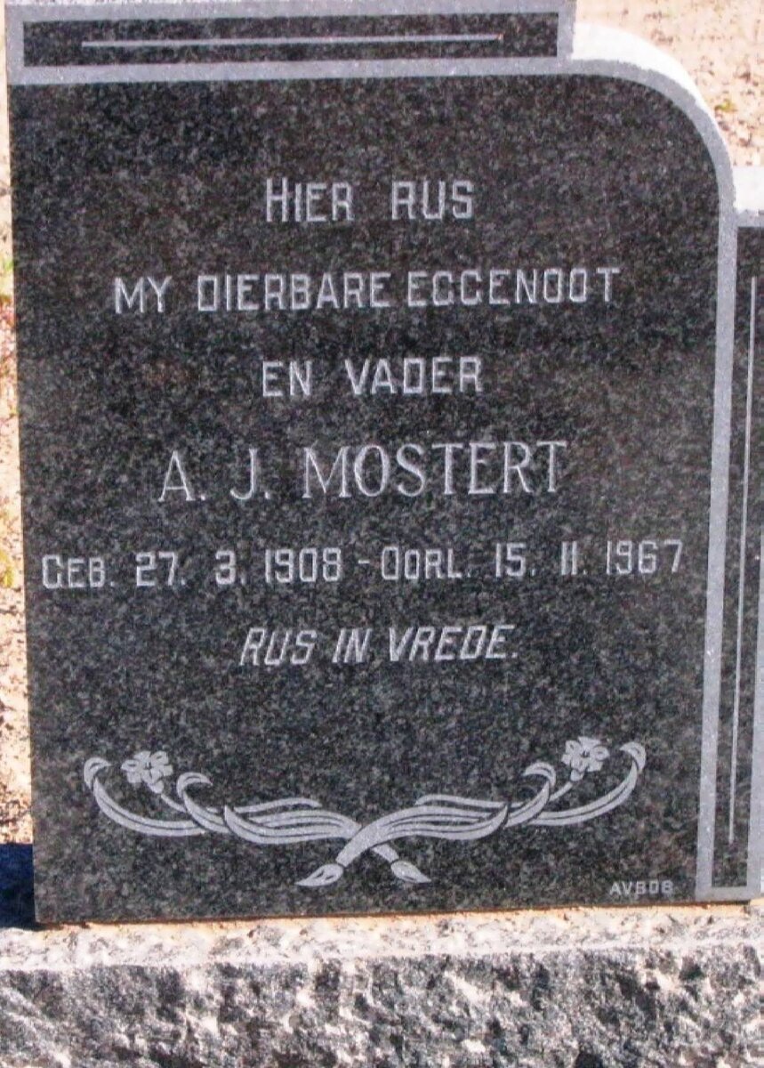 MOSTERT A.J. 1908-1981
