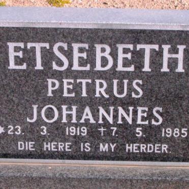 ETSEBETH Petrus Johannes 1919-1985