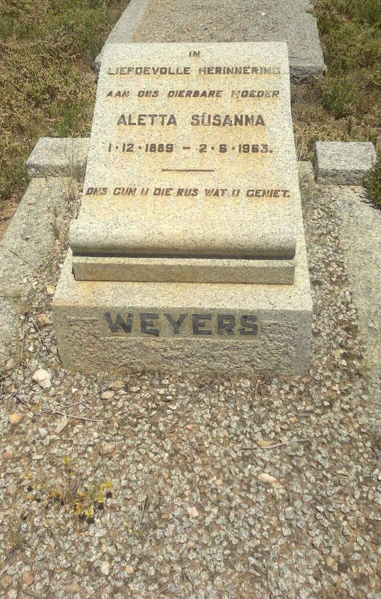 WEYERS Aletta Susanna 1889-1963