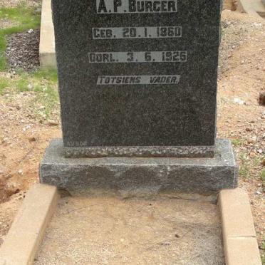 BURGER A.P. 1860-1926