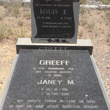GREEFF Louis E. 1894-1969 &amp; Janey M. 1914-2001