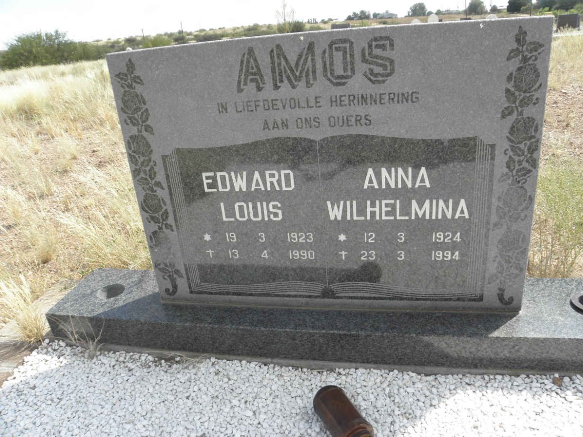 AMOS Edward Louis 1923-1990 &amp; Anna Wilhelmina 1924-1994
