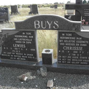 BUYS Lewies 1911-1999 &amp; Chrissie 1916-1997