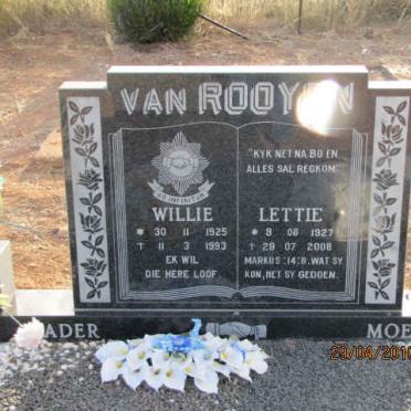 ROOYEN Willie, van 1925-1993 &amp; Lettie 1927-2008