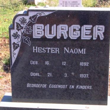 BURGER Hester Naomi 1892-1937