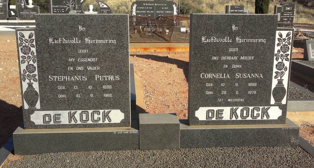 KOCK Stephanus Petrus, de 1889-1968 &amp; Cornelia Susanna 1898-1978