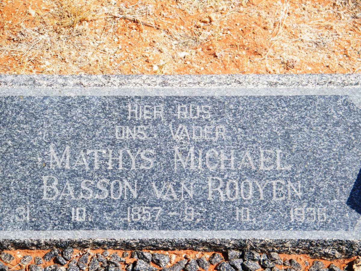 ROOYEN Mathys Michael Basson, van 1857-1936
