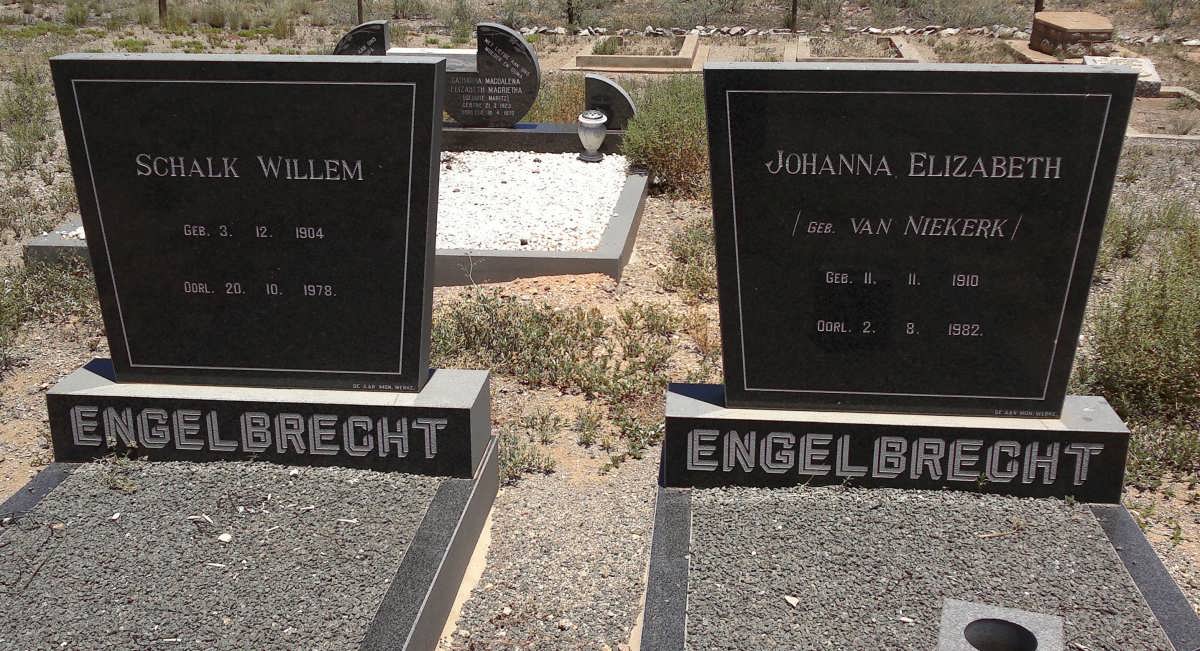 ENGELBRECHT Schalk Willem 1904-1978 &amp; Johanna Elizabeth VAN NIEKERK 1910-1982