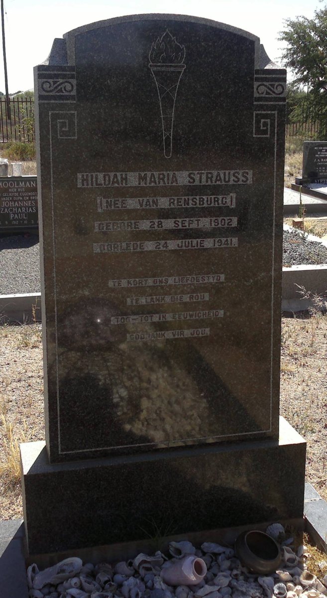 STRAUSS Hildah Maria nee VAN RENSBURG 1902-1941