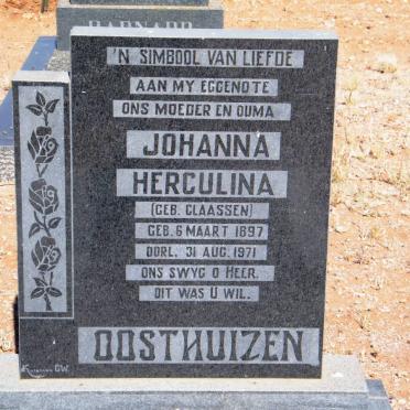 OOSTHUIZEN Johanna Herculina nee CLAASSEN 1897-1971