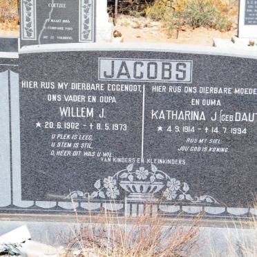 JACOBS Willem J. 1902-1973 &amp; Katharina J. DAUTH 1914-1994