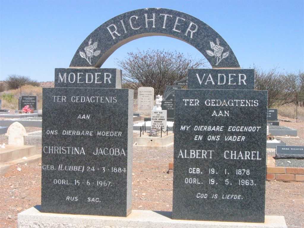 RICHTER Albert Charel 1878-1963 &amp; Christina Jacoba LUBBE 1884-1967