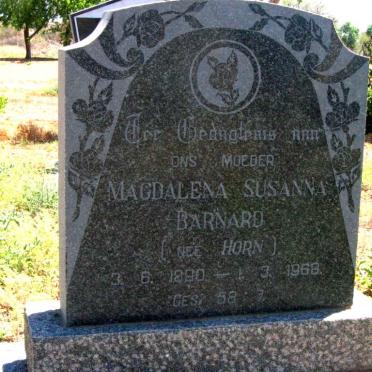 BARNARD Magdalena Susanna nee HORN 1890-1968