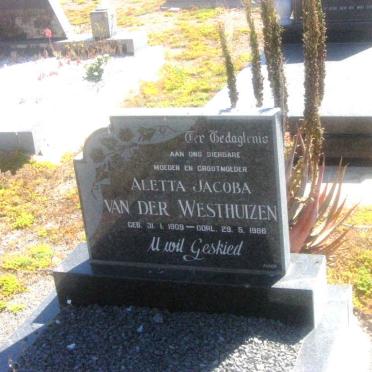 WESTHUIZEN Aletta Jacoba, van der 1909-1986