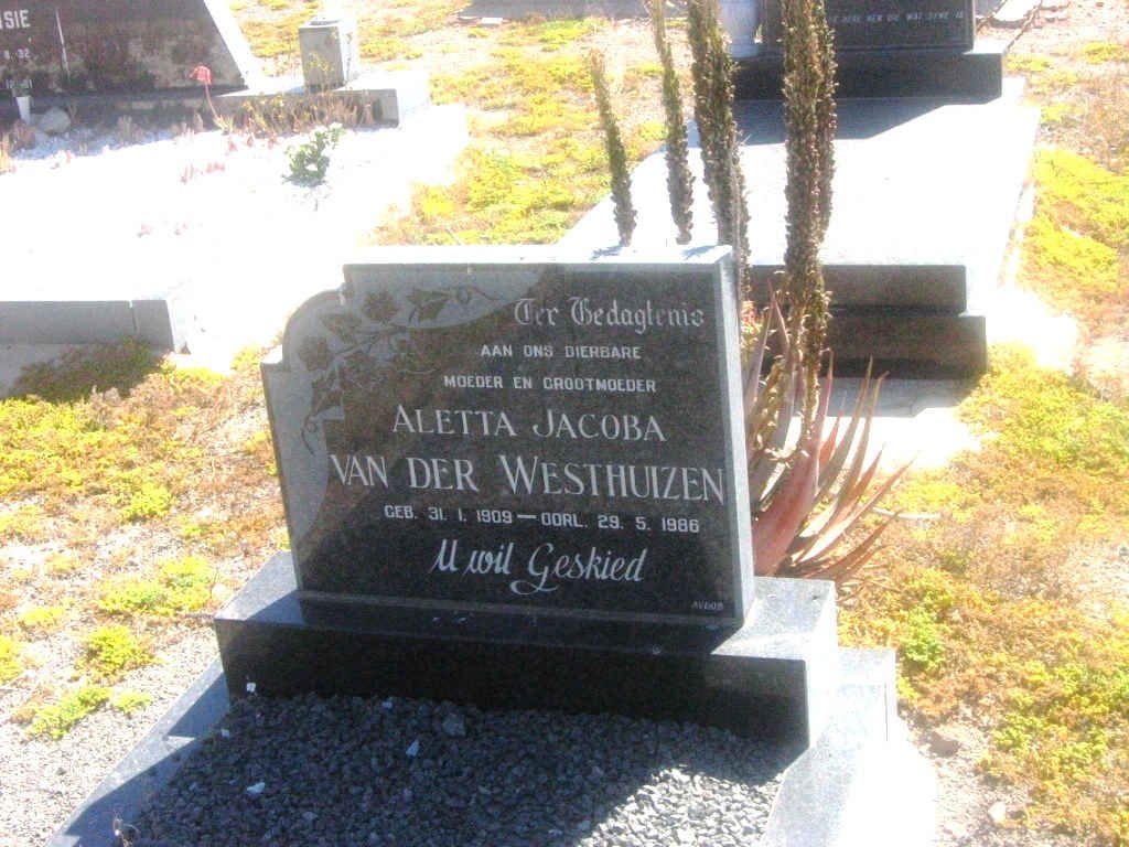 WESTHUIZEN Aletta Jacoba, van der 1909-1986