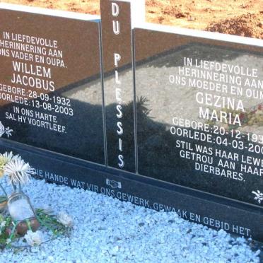 PLESSIS Willem Jacobus, du 1932-2003 &amp; Gezina Maria 1934-2004
