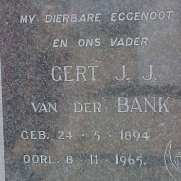 BANK Gert J.J., van der 1894-1965 &amp; Elsjé Helena 1899-1986