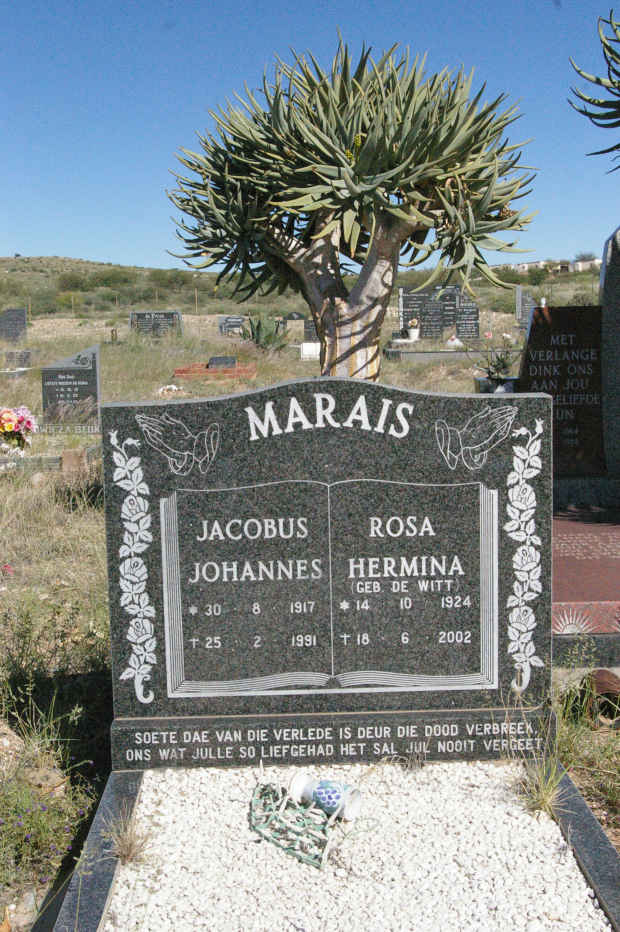 MARAIS Jacobus Johannes 1917-1991 &amp; Rosa Hermina DE WITT 1924-2002