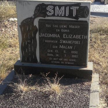 SMIT Jacomina Elizabeth formerly SWANEPOEL nee MALAN 1898-1982