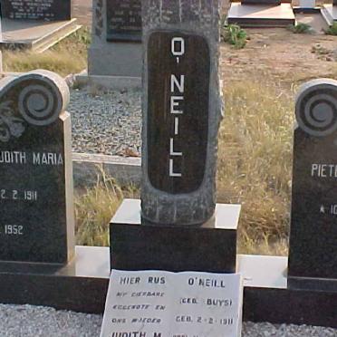 O’NEILL Pieter 1908-1980 &amp; Judith Maria BUYS 1911-1952