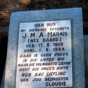 MARAIS J.M.A. nee BAARD 1905-1944