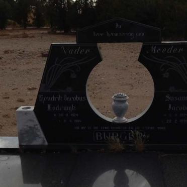 BURGER Hendrik Jacobus Lodewyk 1924-1985 &amp; Susanna Jacoba 1924-1999