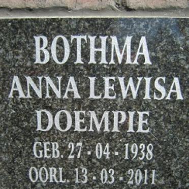 BOTHMA Anna Lewisa 1938-2011