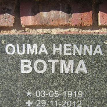 BOTMA Henna 1919-2012