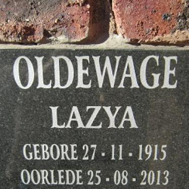 OLDEWAGE Lazya 1915-2013