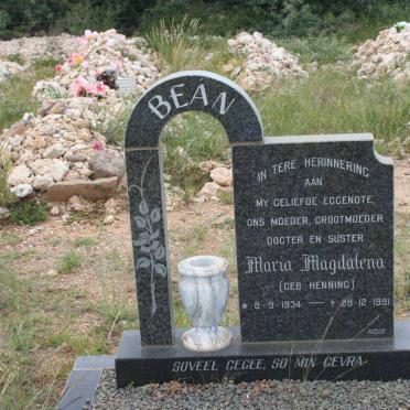 BEAN Maria Magdalena nee HENNING 1934-1991