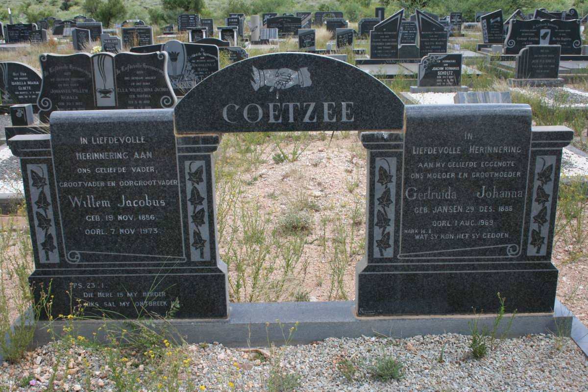COETZEE Willem Jacobus 1886-1973 &amp; Gertruida Johanna JANSEN 1888-1969
