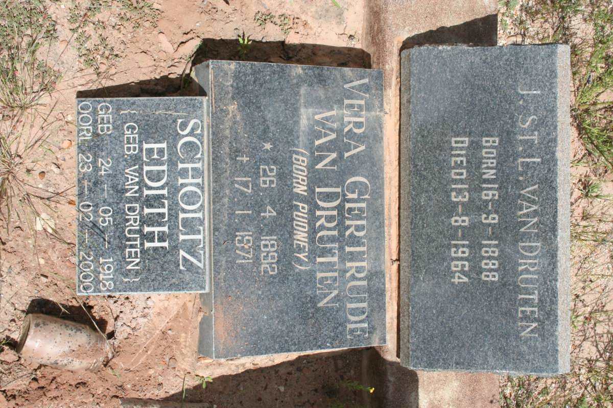 DRUTEN J. St. L., van 1888-1964 &amp; Vera Gertrude PUDNEY 1892-1971 :: SCHOLTZ Edith nee VAN DRUTEN 1918-2000