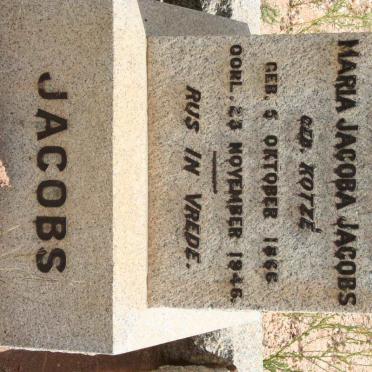 JACOBS Maria Jacoba nee KOTZé 1866-1946